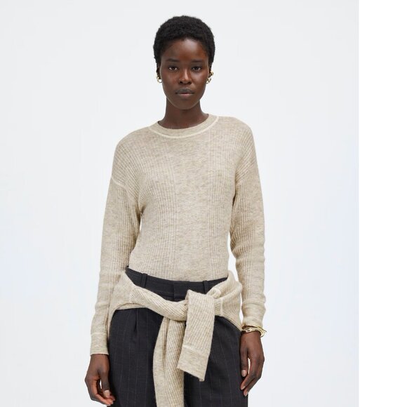 Madewell Ribbed Alpaca-Blend Crewneck Sweater - Picture 2 of 9